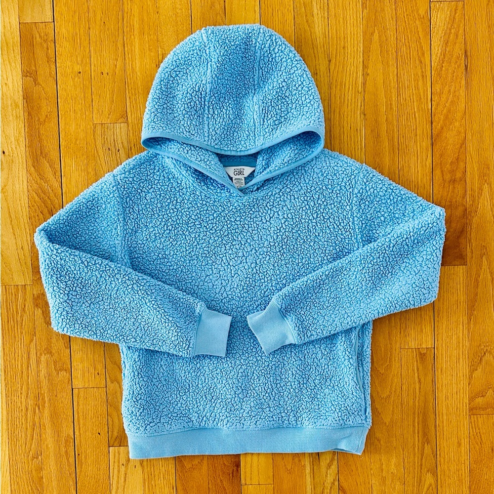 Athleta Girl Blue Fleece Hoodie Sweatshirt Size L / 12
